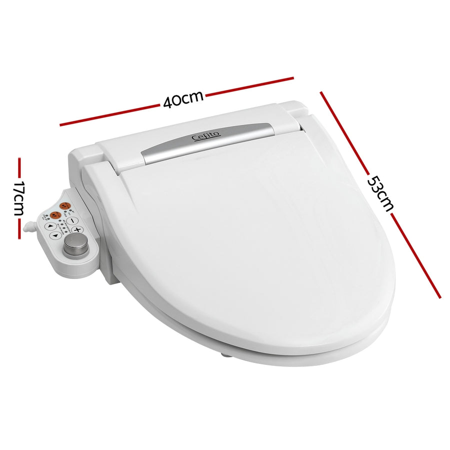 Cefito Electric Bidet Toilet Seat Cover LED Night Light Heated Seat with Remote, LED Lights