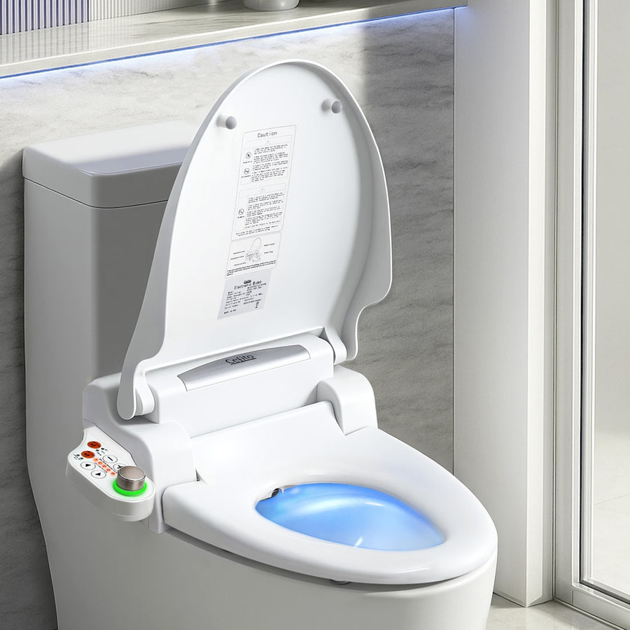Cefito Electric Bidet Toilet Seat Cover LED Night Light Heated Seat with Remote, image 7