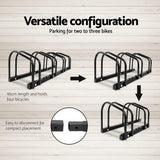 Weisshorn 4 Bike Stand Rack Bicycle Storage Floor Parking Holder Cycling Black - Top-Down View