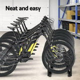 Weisshorn 5 Bike Stand Rack Bicycle Storage Floor Parking Holder Cycling Black - Side View