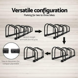 Weisshorn 5 Bike Stand Rack Bicycle Storage Floor Parking Holder Cycling Black - Top-Down View