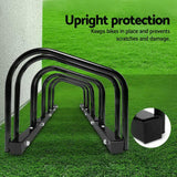 Weisshorn 5 Bike Stand Rack Bicycle Storage Floor Parking Holder Cycling Black