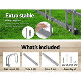 Weisshorn 6 Bike Stand Rack Bicycle Storage Floor Parking Holder Cycling Silver - Rear View