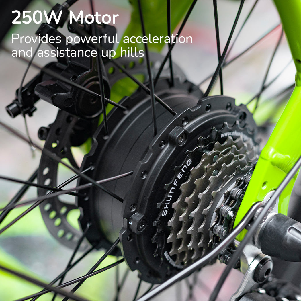 2023 VALK Shuttle 5 Electric Folding Bike, 20' Tyres, Shimano 7-Speed, Lime Green