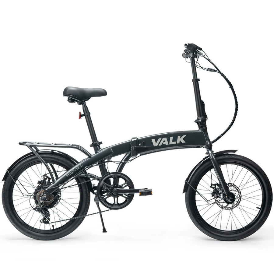 2023 VALK Shuttle 5 Electric Folding Bike, 20' Tyres, Shimano 7-Speed, Dark Grey