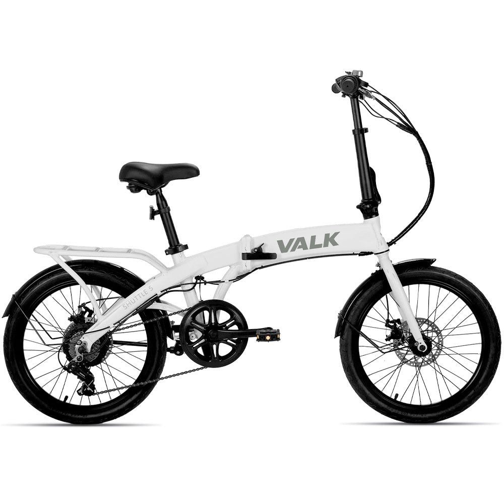 2023 VALK Shuttle 5 Electric Folding Bike, 20' Tyres, Shimano 7-Speed, White