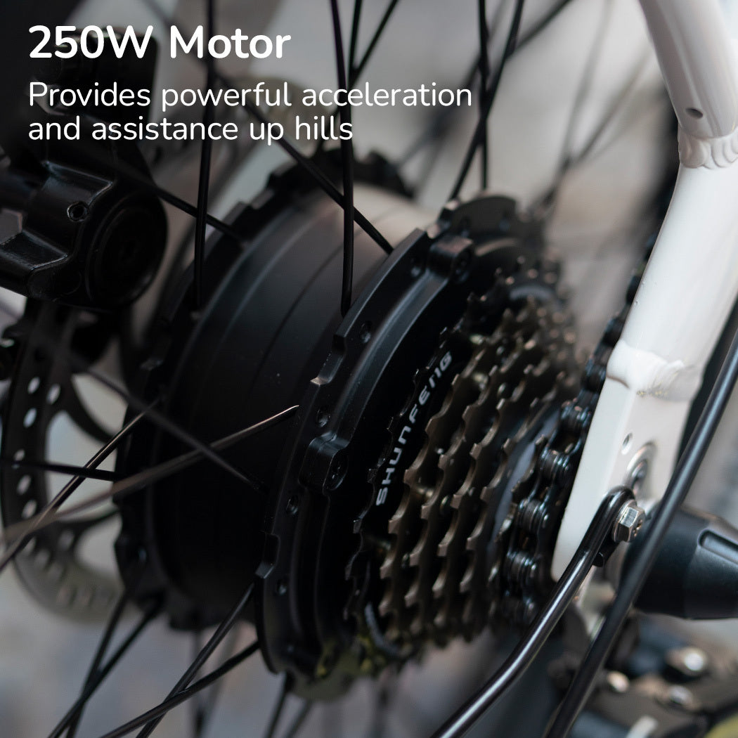 2023 VALK Shuttle 5 Electric Folding Bike, 20' Tyres, Shimano 7-Speed, White