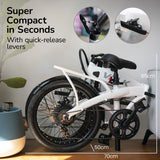 2023 VALK Shuttle 5 Electric Folding Bike, 20' Tyres, Shimano 7-Speed, White