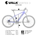 VALK Vortex 3 Electric Bike, Medium Frame Mountain ebike, Blue