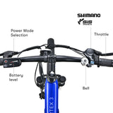 VALK Vortex 3 Electric Bike, Medium Frame Mountain ebike, Blue - 45-Degree Angle