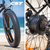 VALK Electric Fat Tyre Cruiser Bike, eBike with Throttle, Matte Black