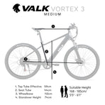 VALK Vortex 3 Electric Bike, Medium Frame Mountain ebike, Gunmetal Grey