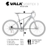 VALK Vortex 3 Electric Bike, Medium Frame Mountain ebike, Gunmetal Grey - Rear View