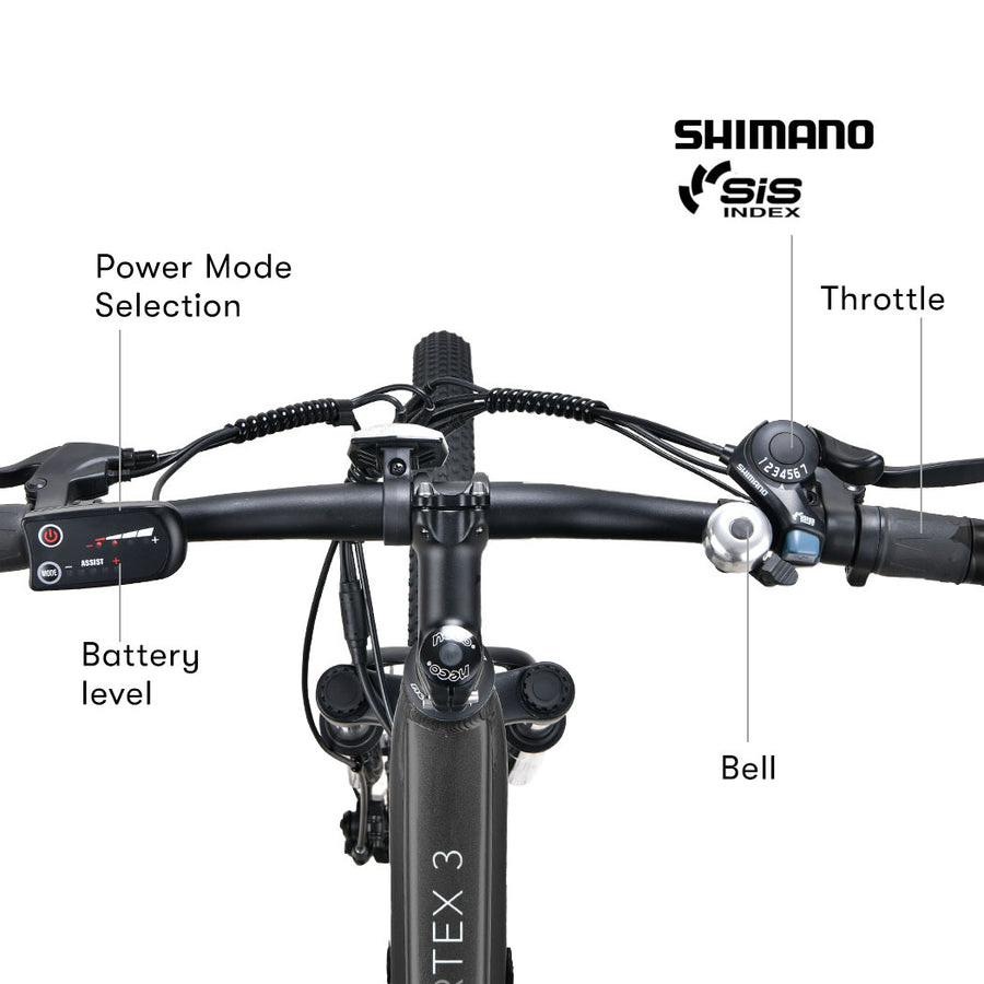 VALK Vortex 3 Electric Bike, Medium Frame Mountain ebike, Gunmetal Grey