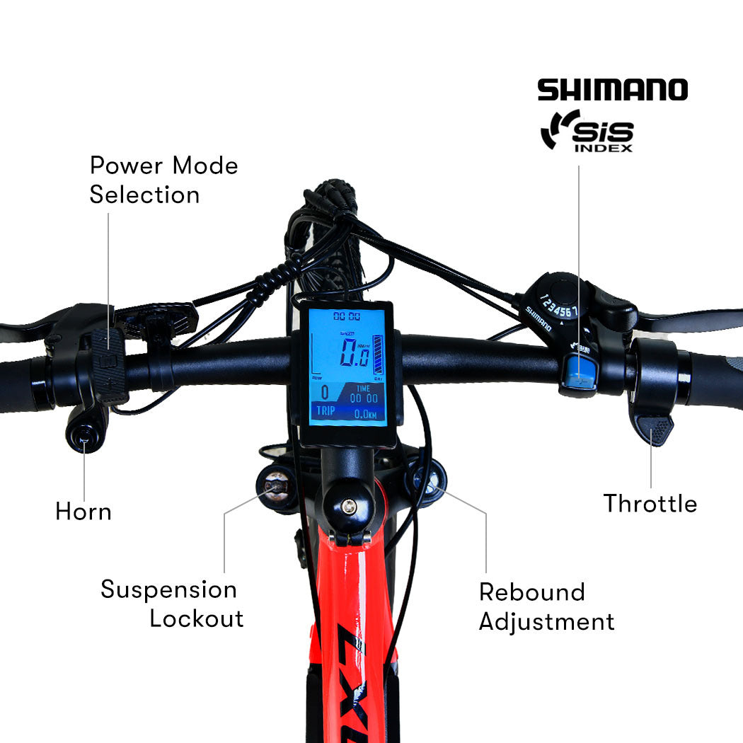 2023 VALK MX7 Electric Bike Medium frame Mountain ebike, Black and Red