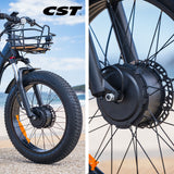 VALK Electric Fat Tyre Tricycle, 500W, Throttle, Hydraulic Disc Brakes, Alloy Frame, Suspension, Black - Low Angle