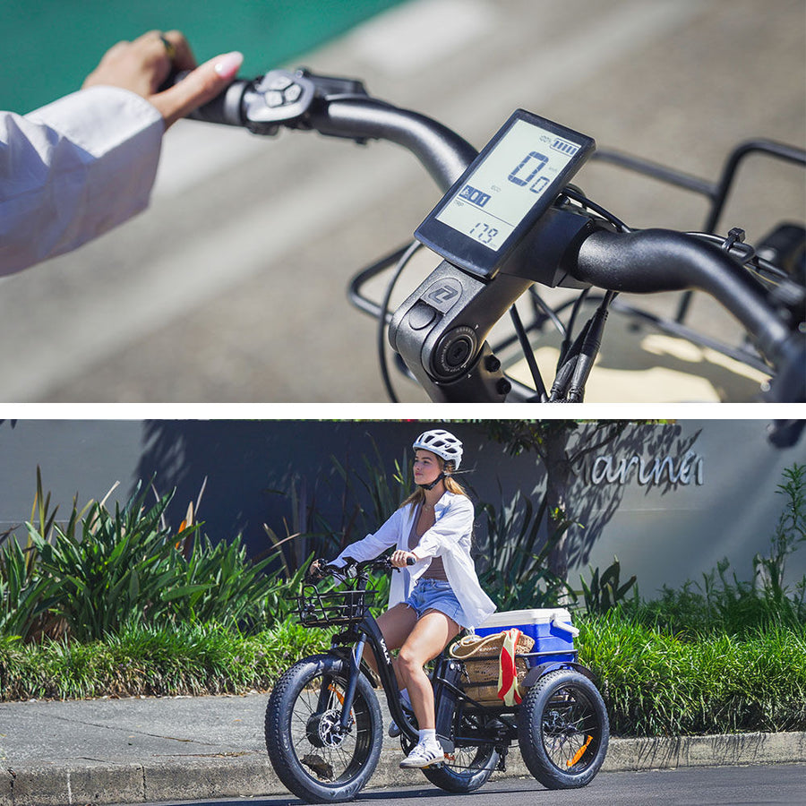 VALK Electric Fat Tyre Tricycle, 500W, Throttle, Hydraulic Disc Brakes, Alloy Frame, Suspension, Black