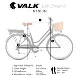 Valk Laneway 5 Vintage Electric Bike, Torque Sensor equipped eBike, Medium, Black - Rear View