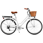 Valk Laneway 5 Vintage Electric Bike, Torque Sensor equipped eBike, Medium, White