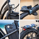 VALK Electric Fat Tyre Cruiser Bike, Step-Through eBike with Throttle, Tektro Hydraulic Brakes, Matte Black