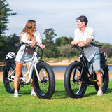 VALK Electric Fat Tyre Cruiser Bike, Step-Through eBike with Throttle, Tektro Hydraulic Brakes, Matte Black