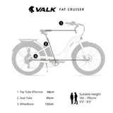 VALK Electric Fat Tyre Cruiser Bike, Step-Through eBike with Throttle, Tektro Hydraulic Brakes, White - Rear View