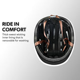 Valk Retro Bike Helmet, 56-61cm S, M, L Universal Dial Fit System, Jet Black - Front View