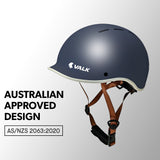 VALK Retro Bike Helmet, 56-61cm S, M, L Universal Dial Fit System, Shadow Navy - Side View