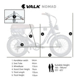 VALK Nomad Electric Fat Tyre Bike, 500W, 45km/hr, Throttle ebike, 20x4' Kenda Tyres, Shimano 7 spd, Suspension, Black - Rear View
