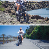 VALK Nomad Electric Fat Tyre Bike, 500W, 45km/hr, Throttle ebike, 20x4' Kenda Tyres, Shimano 7 spd, Suspension, Black
