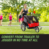 Tag-along Kids Bike Trailer Child Bicycle Pram Stroller Children Jogger Red