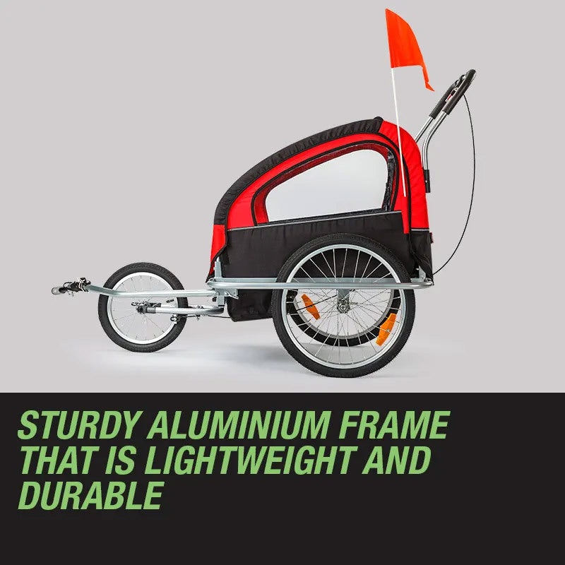 Tag-along Kids Bike Trailer Child Bicycle Pram Stroller Children Jogger Red
