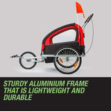 Tag-along Kids Bike Trailer Child Bicycle Pram Stroller Children Jogger Red