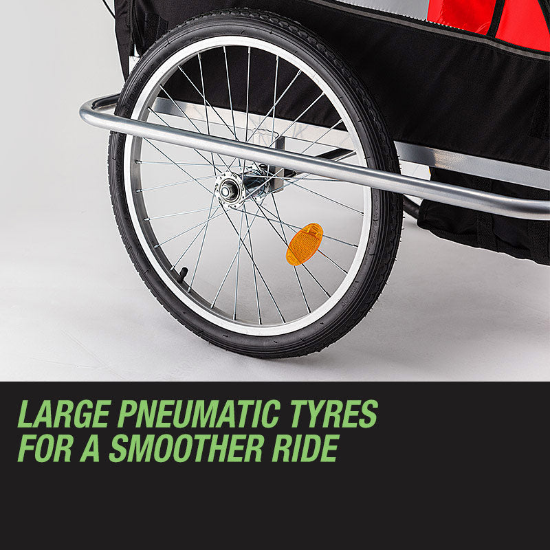 Tag-along Kids Bike Trailer Child Bicycle Pram Stroller Children Jogger Red