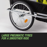 Tag-along Kids Bike Trailer Bicycle Pram Stroller Children Jogger Yellow - Close-Up Angle