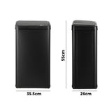 Oikiture Motion Sensor Bin 40L Automatic Black