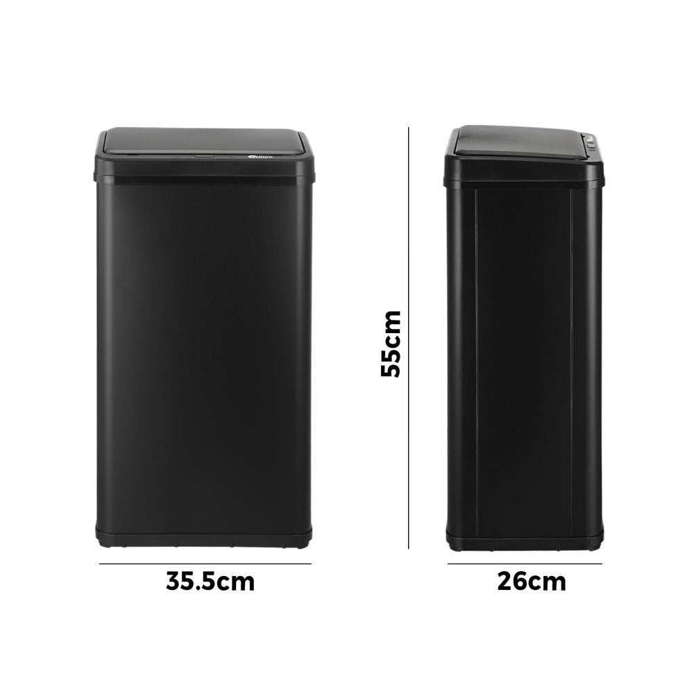 Oikiture Motion Sensor Bin 40L Automatic Black
