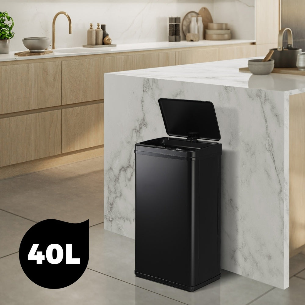 Oikiture Motion Sensor Bin 40L Automatic Black