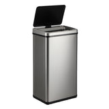 Oikiture 40L Motion Sensor Bin Automatic Rubbish Can Silver - 45-Degree Angle