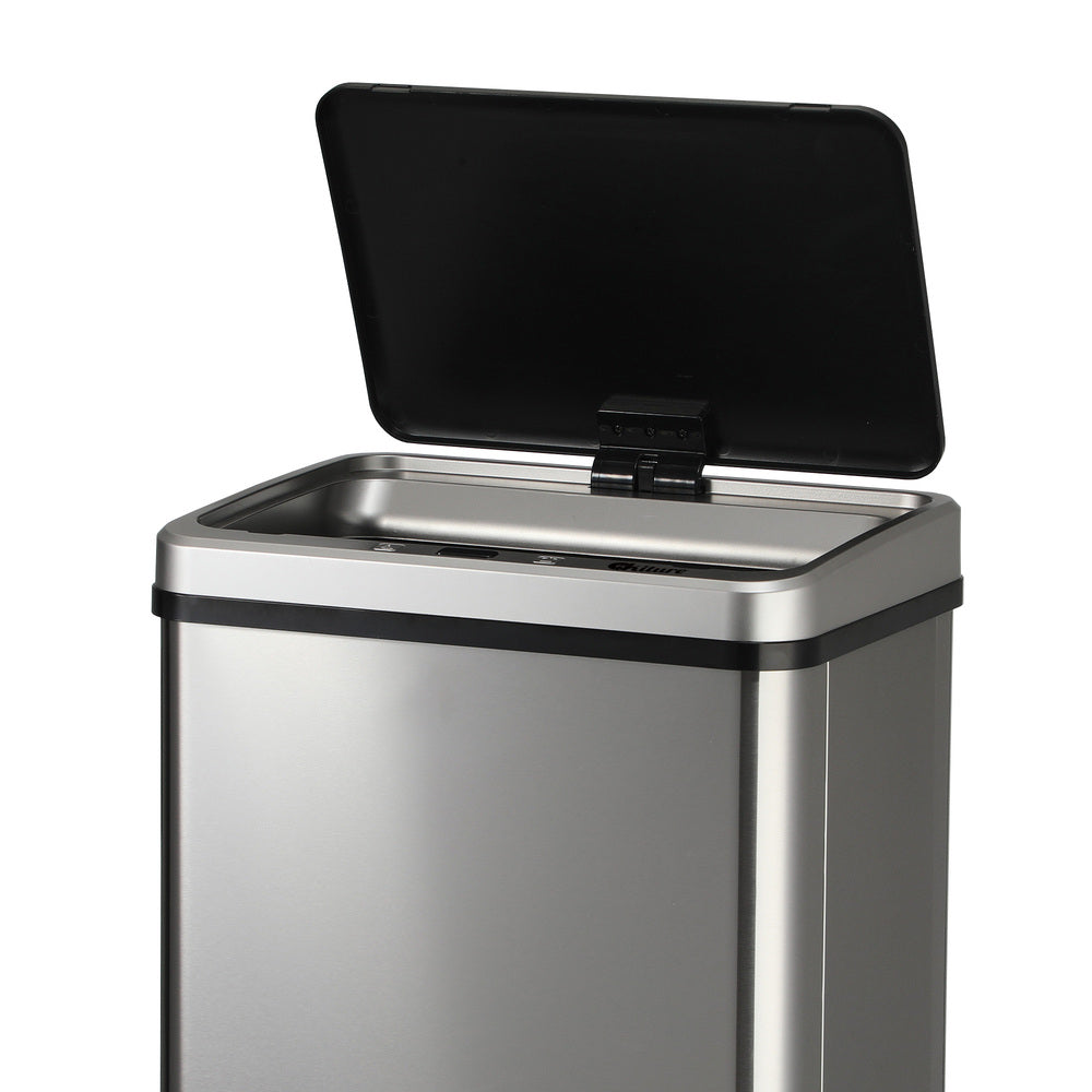 Oikiture 40L Motion Sensor Bin Automatic Rubbish Can Silver
