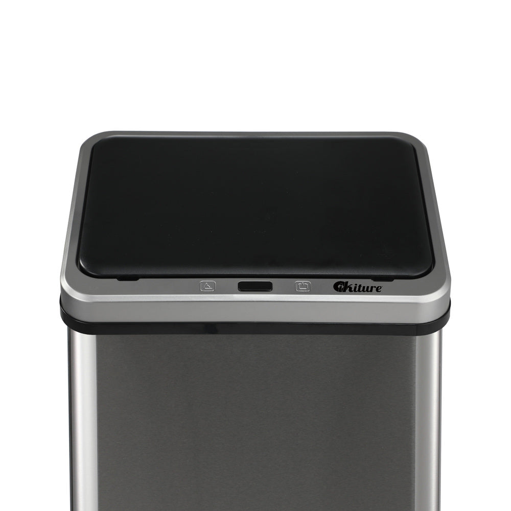 Oikiture 40L Motion Sensor Bin Automatic Rubbish Can Silver
