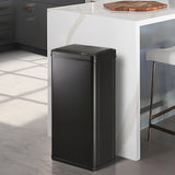 Oikiture 50L Motion Sensor Bin Automatic Rubbish Trash Can Black - Side View