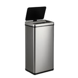 Oikiture Automatic Motion Sensor Bin 50L Silver - Front View