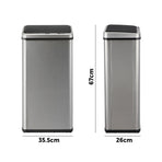Oikiture Automatic Motion Sensor Bin 50L Silver