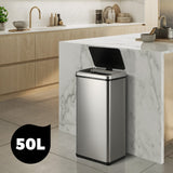 Oikiture Automatic Motion Sensor Bin 50L Silver - Extra Image