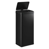 Oikiture 60L Motion Sensor Bin Stainless Steel Black - Close-Up Angle
