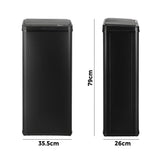 Oikiture 60L Motion Sensor Bin Stainless Steel Black