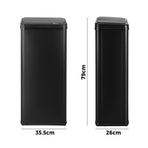 Oikiture 60L Motion Sensor Bin Stainless Steel Black