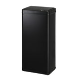 Oikiture 60L Motion Sensor Bin Stainless Steel Black - 45-Degree Angle