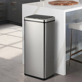 Oikiture Motion Sensor Bin 60L Automatic Silver - Low Angle